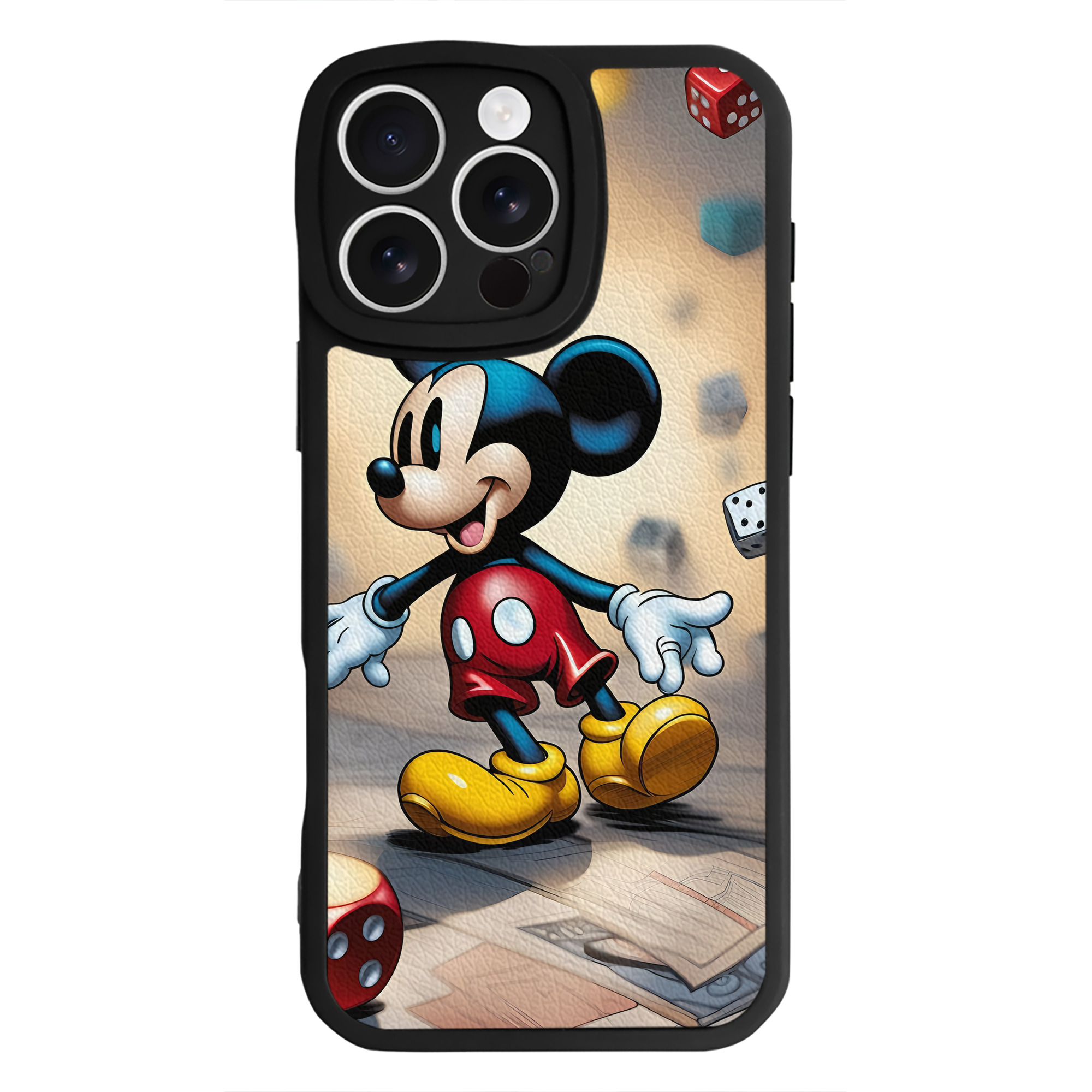 （画像用） ミッキーマウス Mickey Mouse 【iPhone 16シリーズ対応】シリコンスマホケース（レザー調） 材質：シリコン